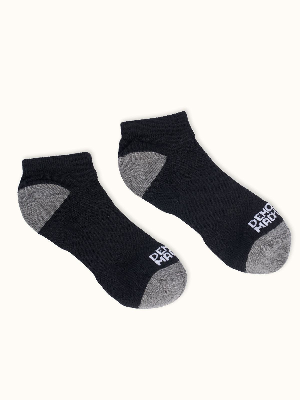 Detroit Low-Cut Socks 2-Pack laid flat — soft cotton blend. Demons & Machines.