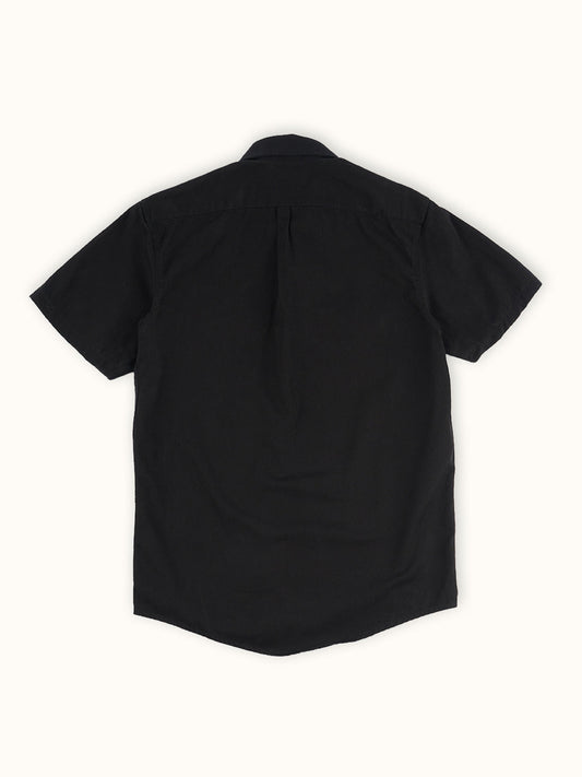 Camisa Garage Boulder en Negro, vista trasera — la espalda recta de workwear. #color_negro