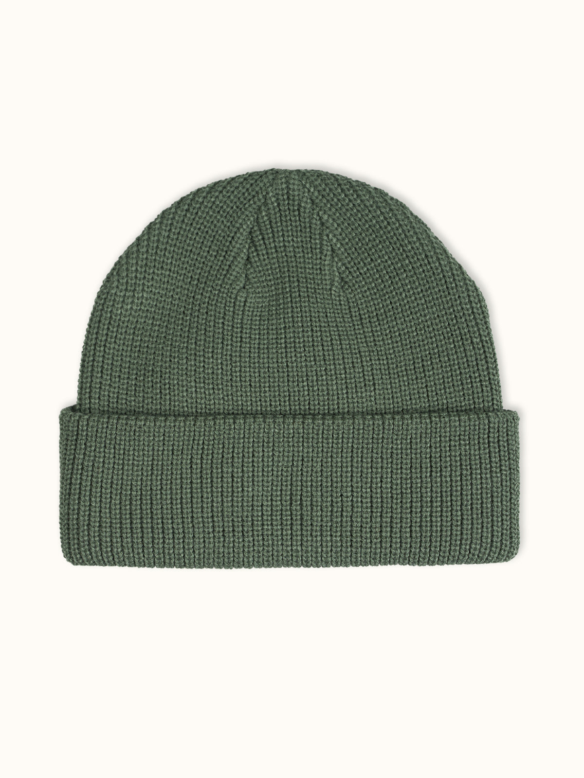 Gorro Tejido Demons en Verde Militar, vista trasera — la copa redonda limpia. #color_verde_militar