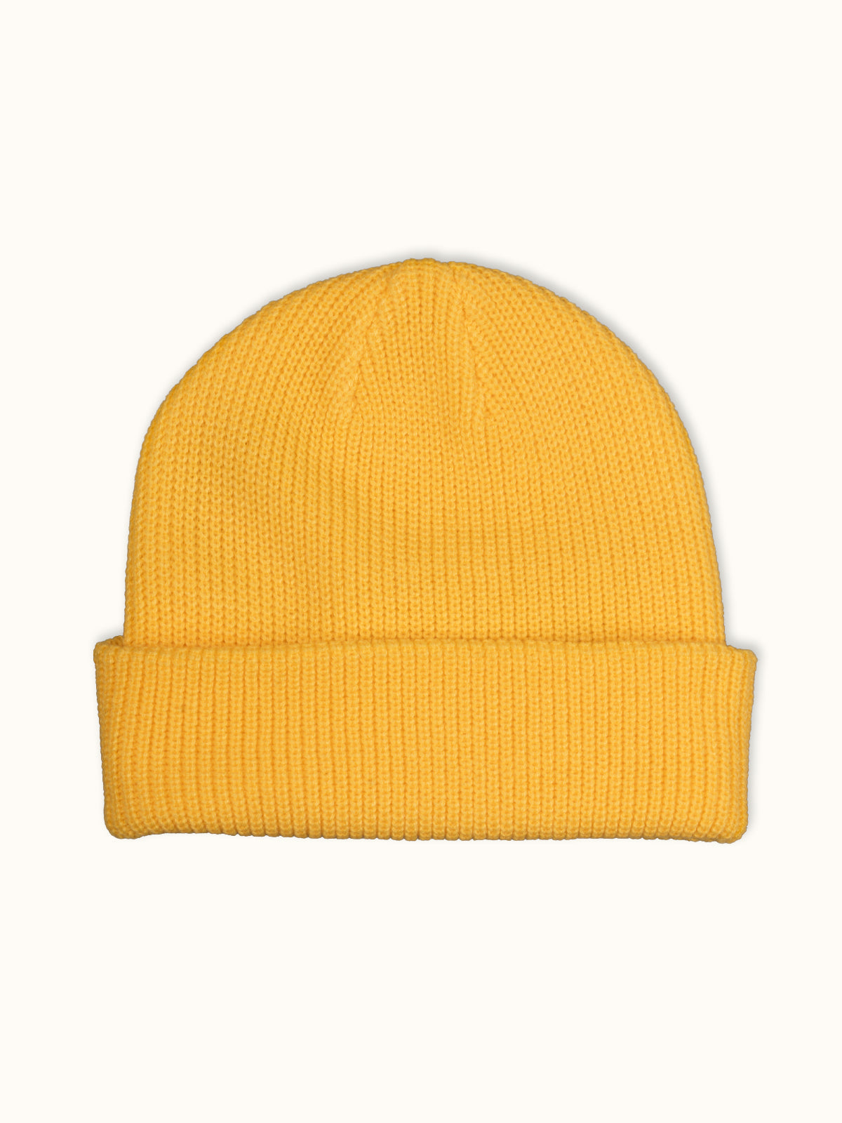 Gorro Tejido Demons en Amarillo, vista trasera — la copa redonda limpia. #color_amarillo