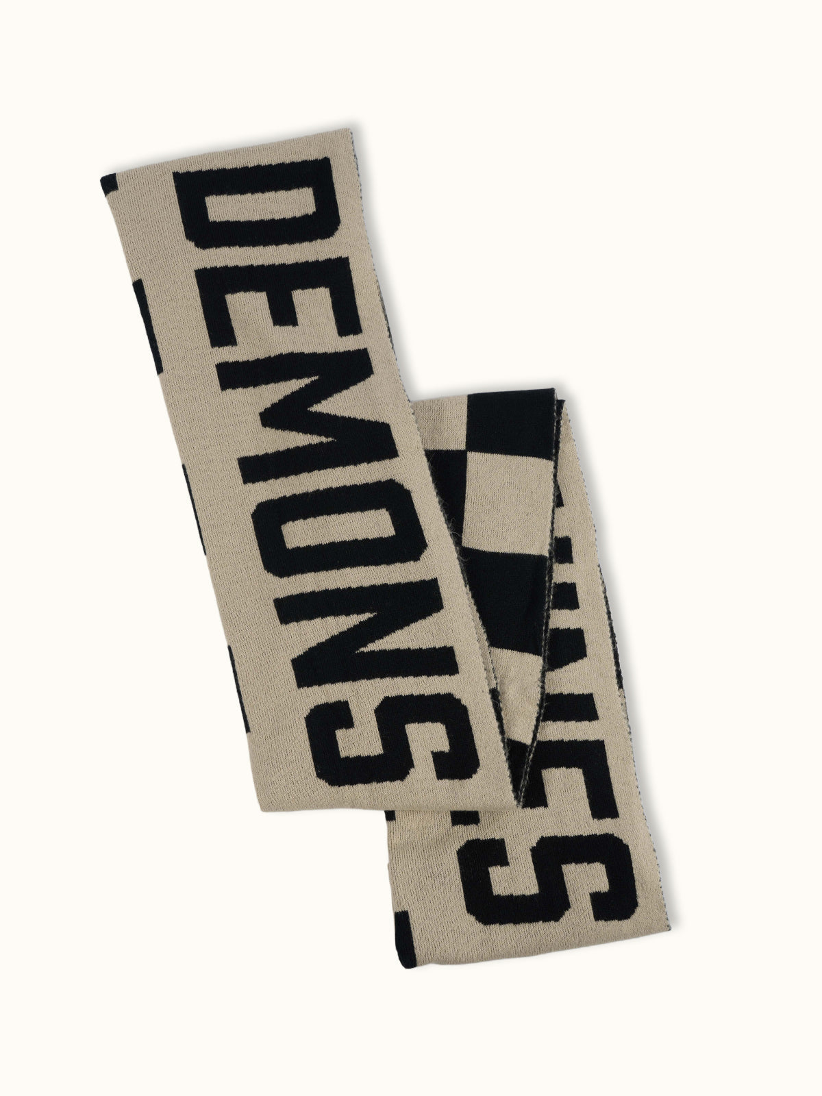 Bufanda Oversize Lenny en Marfil, vista frontal — hilado flash suave. Demons & Machines. #color_marfil