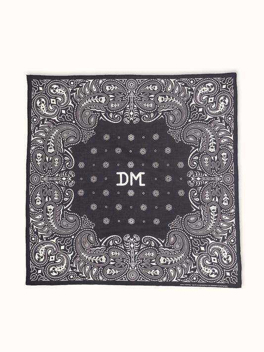 Paliacate Ranch en Negro, vista frontal — voile ligero de algodón. Demons & Machines. #color_negro