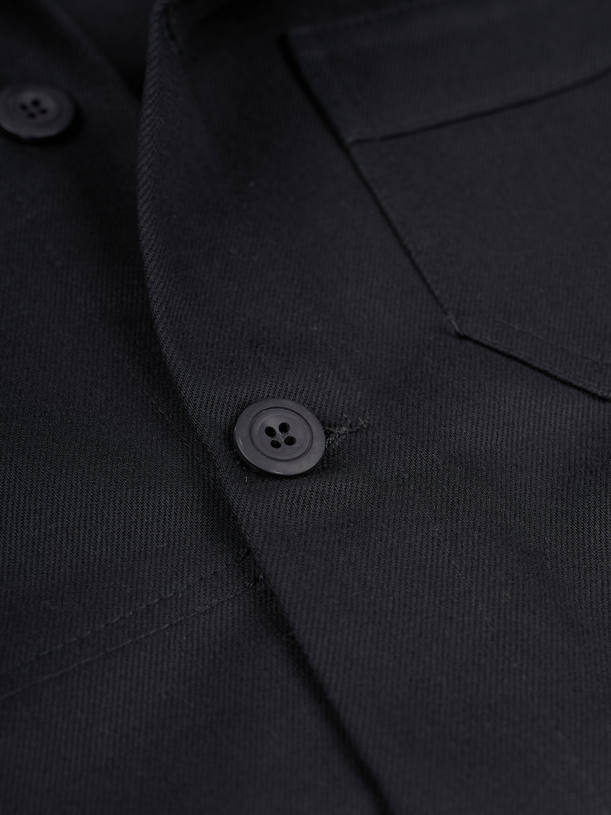 Bull denim pesado 100% algodón — Overshirt Sailor en Negro. #color_negro