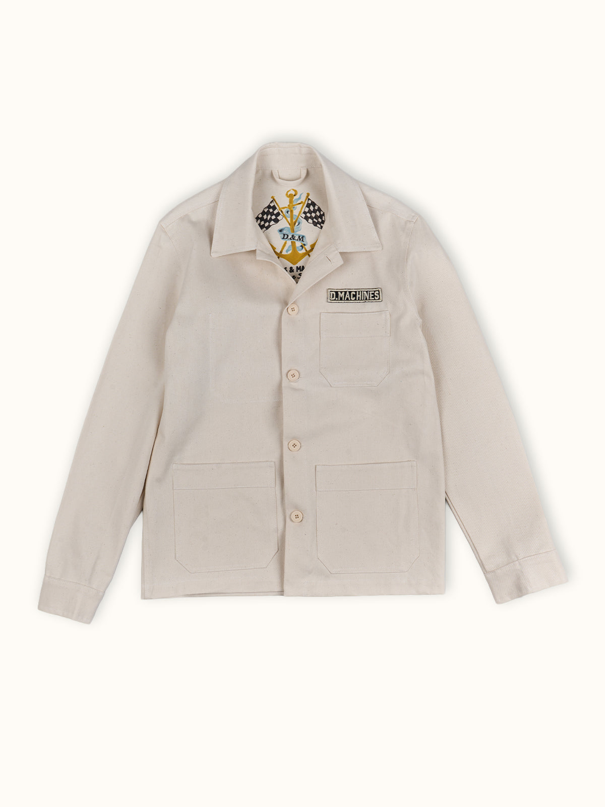 Overshirt Sailor en Crudo, vista frontal — bull denim pesado 100% algodón. Demons & Machines. #color_crudo