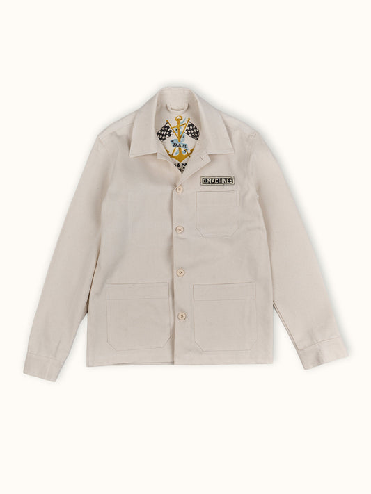 Overshirt Sailor en Crudo, vista frontal — bull denim pesado 100% algodón. Demons & Machines. #color_crudo