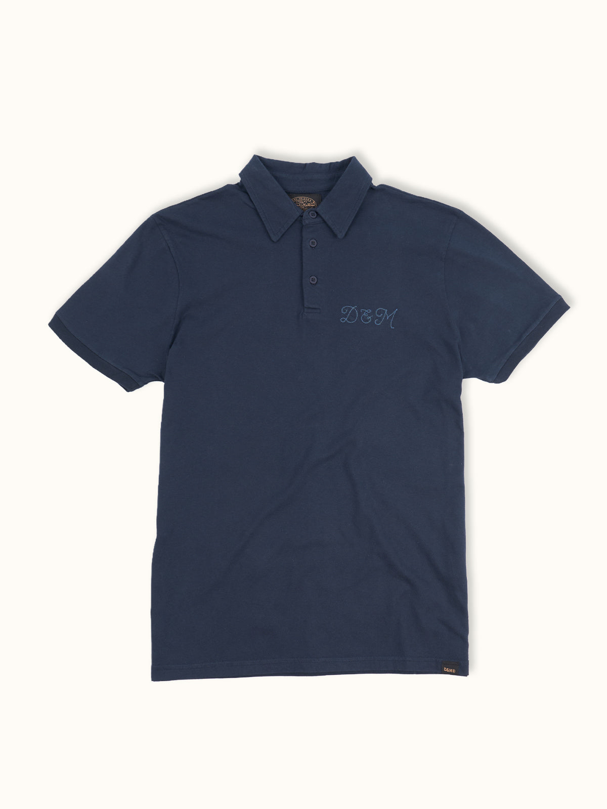 Playera Polo Manga Corta en Azul Marino, vista frontal — jersey suave 100% algodón. Demons & Machines. #color_azul_marino