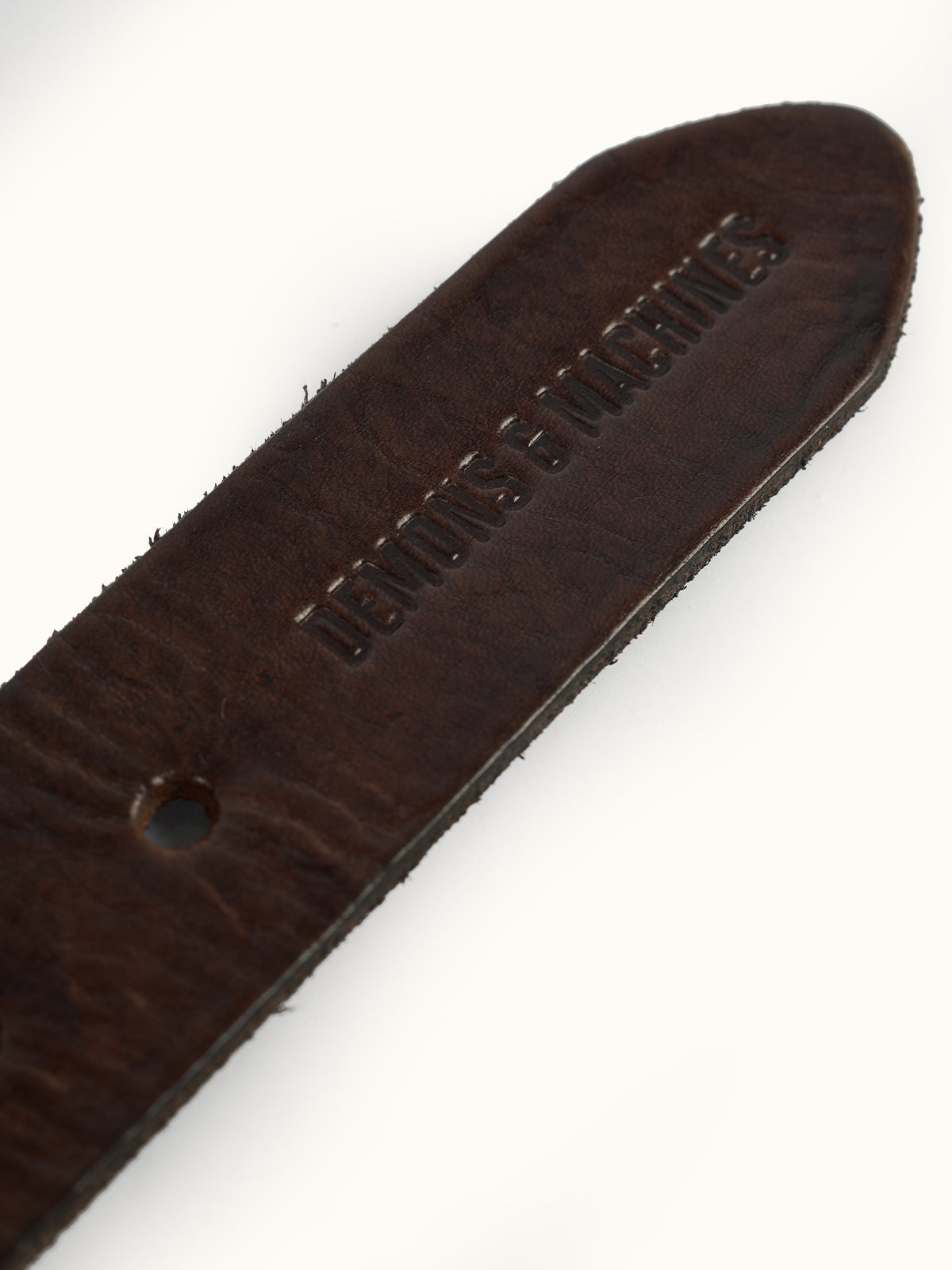 Cinturón de Piel Warren en Café, vista lateral — tallas 100/105 y 110/115. #color_café