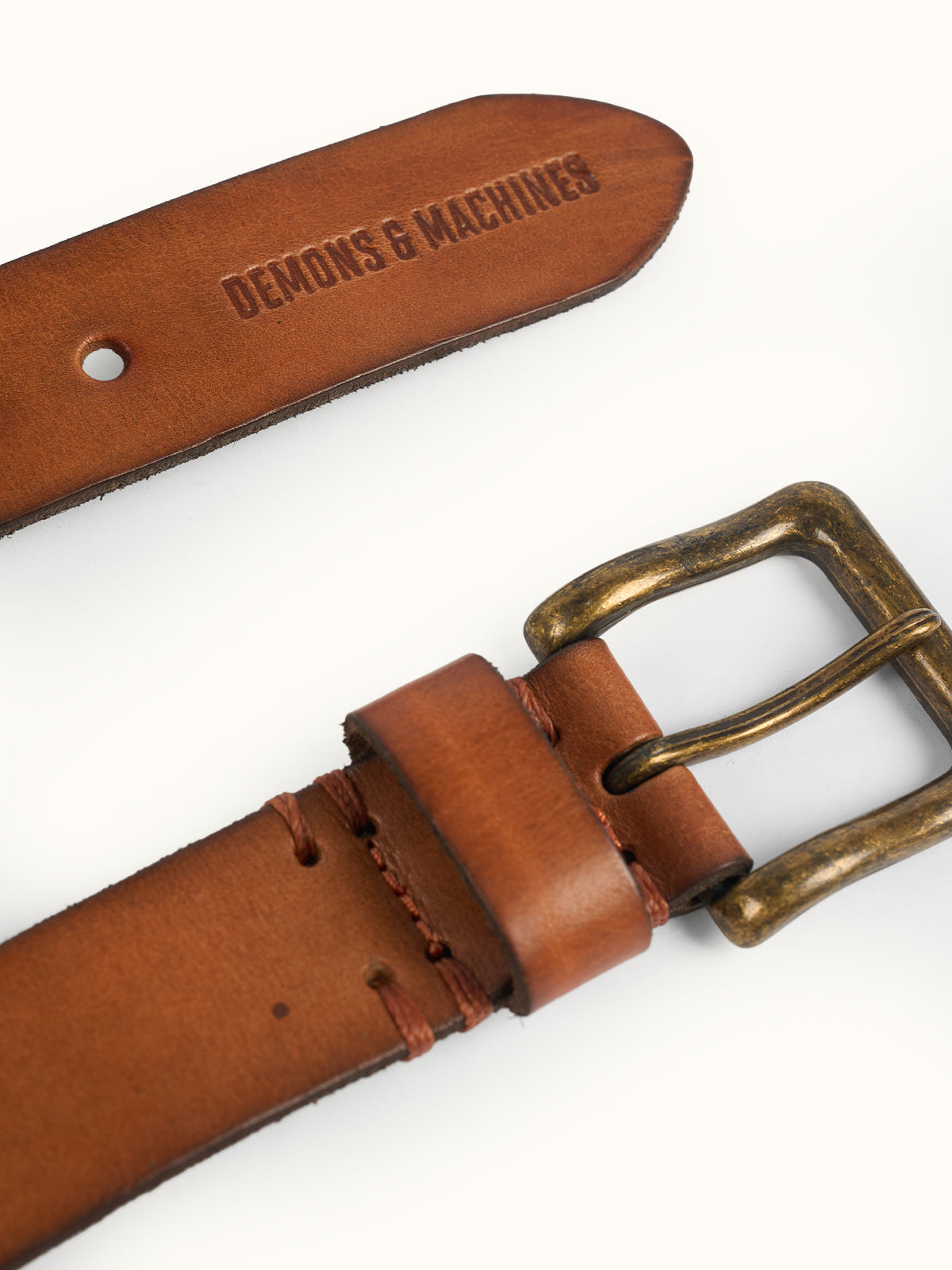 100% piel vacuna, 40 mm de ancho — Cinturón de Piel Warren en Tan. #color_tan